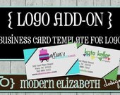Business Card Template add-on to go with any logo purchased from Modern Elizabeth