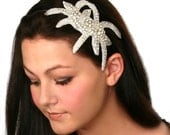 Crystal Bridal Headband, Beaded Rhinestone Hair Piece, Headpiece, Fascinator - Supernova - rhinestone fascinator hairpiece
