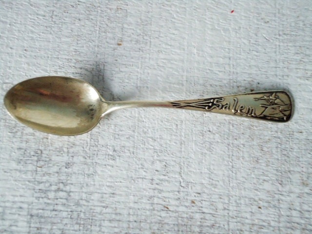 Sterling Silver Witch Spoon - Antique Daniel Low Salem Witch Demitasse Spoon