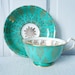 Vintage Teal and Heavy Gold Gilt Tea Cup and Saucer
