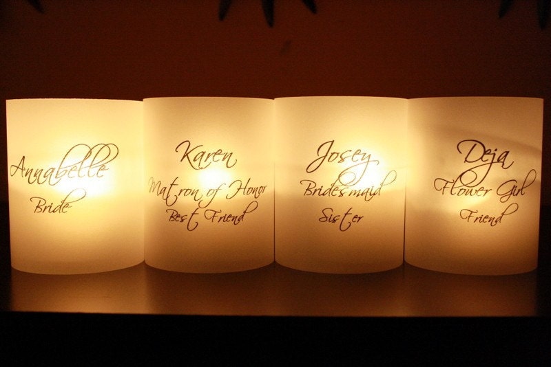 Bridal Party Place Cards - Wedding Party - Head Table Decor - Luminarias