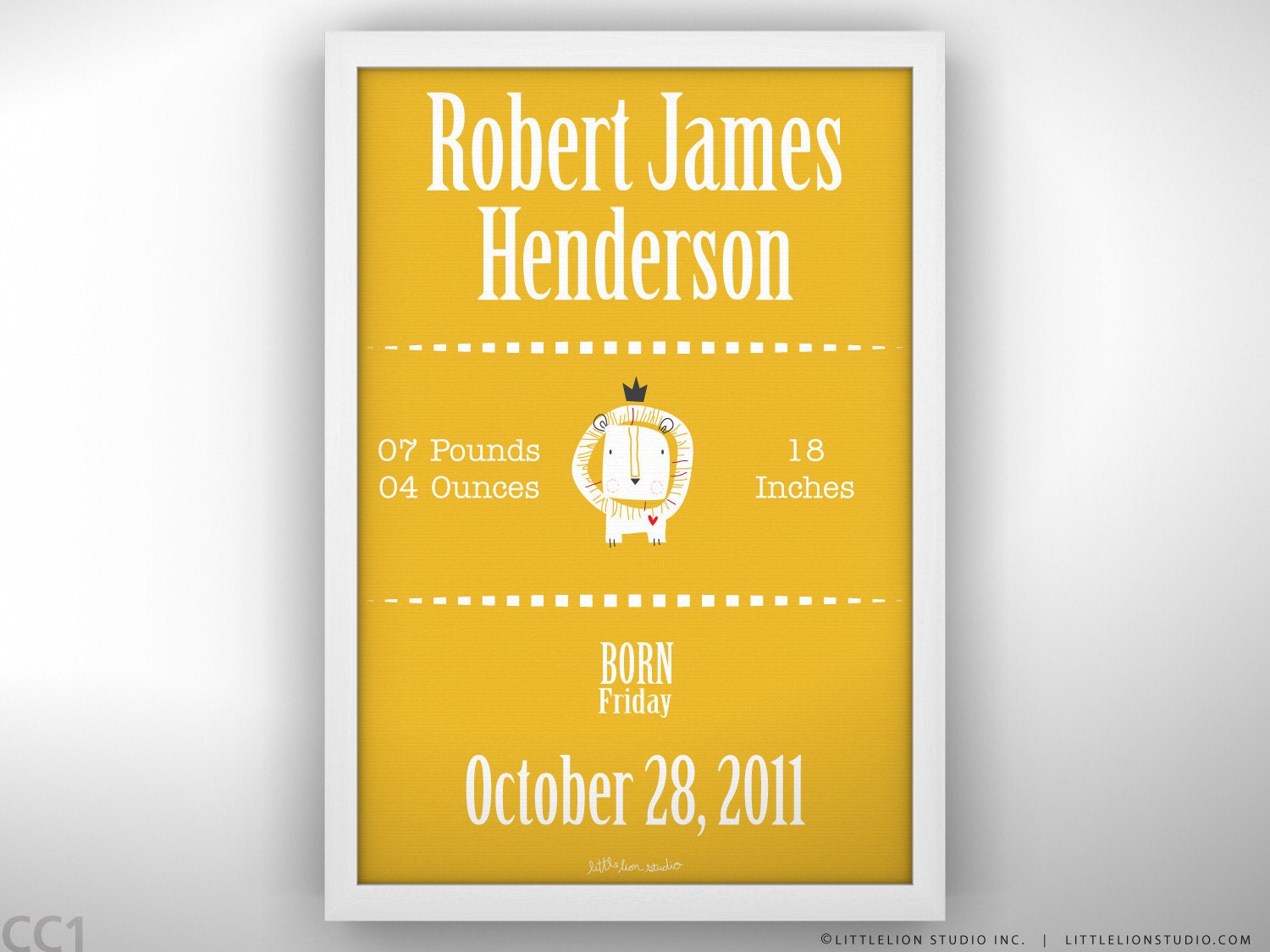 Birth Announcement 8.5 x 11" - Lion King - Unframed Print