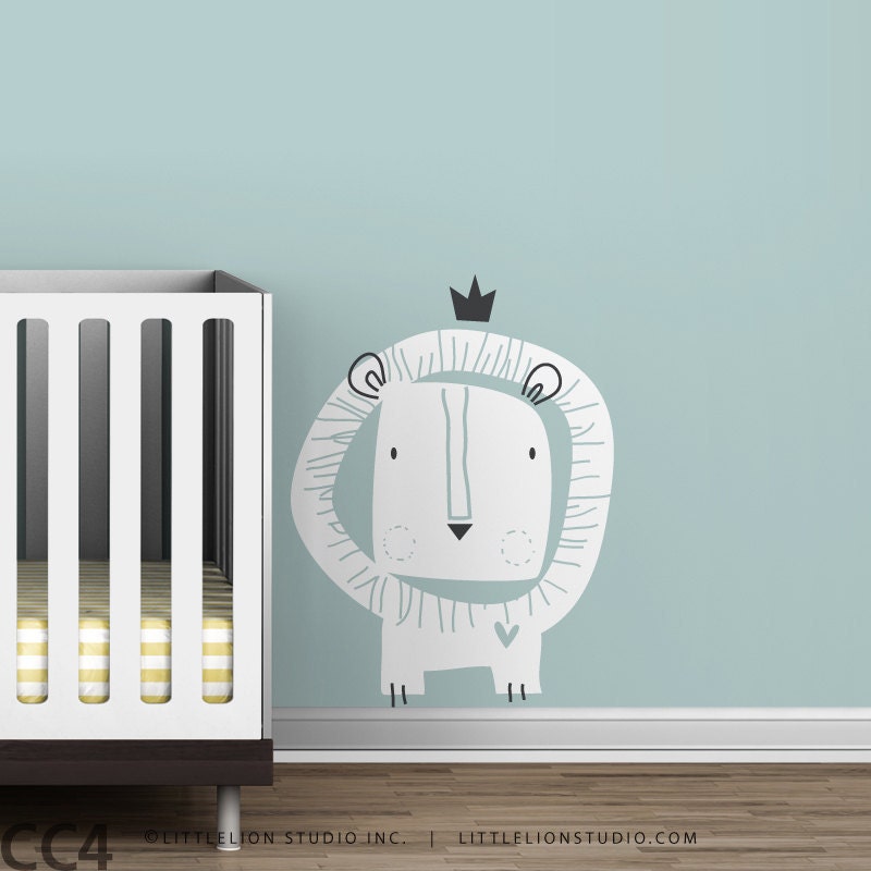 Baby Zoo Lion King Wall Decal - Yellow, Gold, White - Fun Kids decor