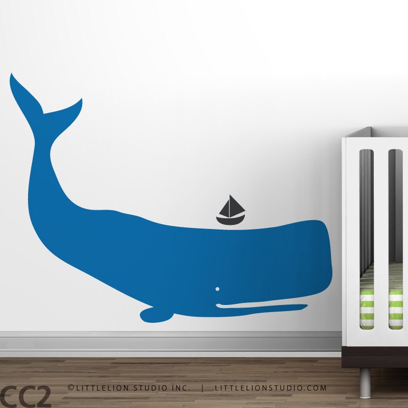 Baby Zoo Whale - Blue boys room - Ocean Kids Decor