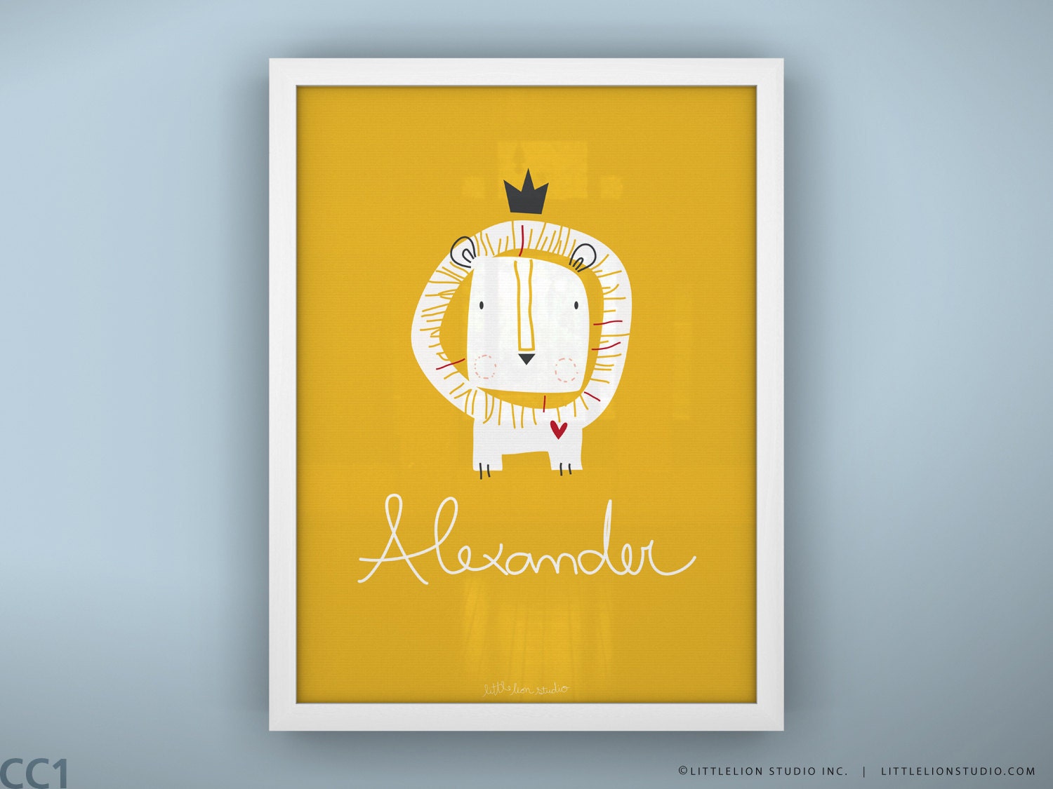 Children's wall art print little lion kids room decor custom baby name print - Unframed 11 3/4 x 15 3/4 - Lion King