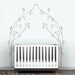 Vineyard Canopy Bed Headboard Wall Decal - Classic, elegant, modern baby room decor - White, brown, gold, silver
