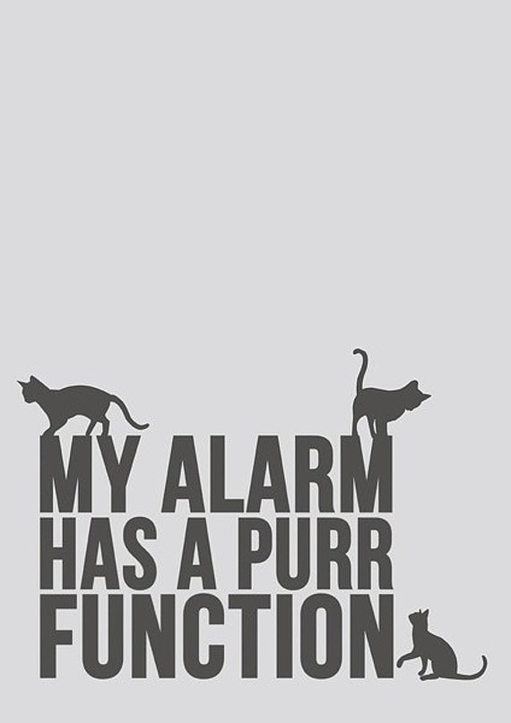 My Alarm Has A Purr Function Poster Print A3 / 11x14