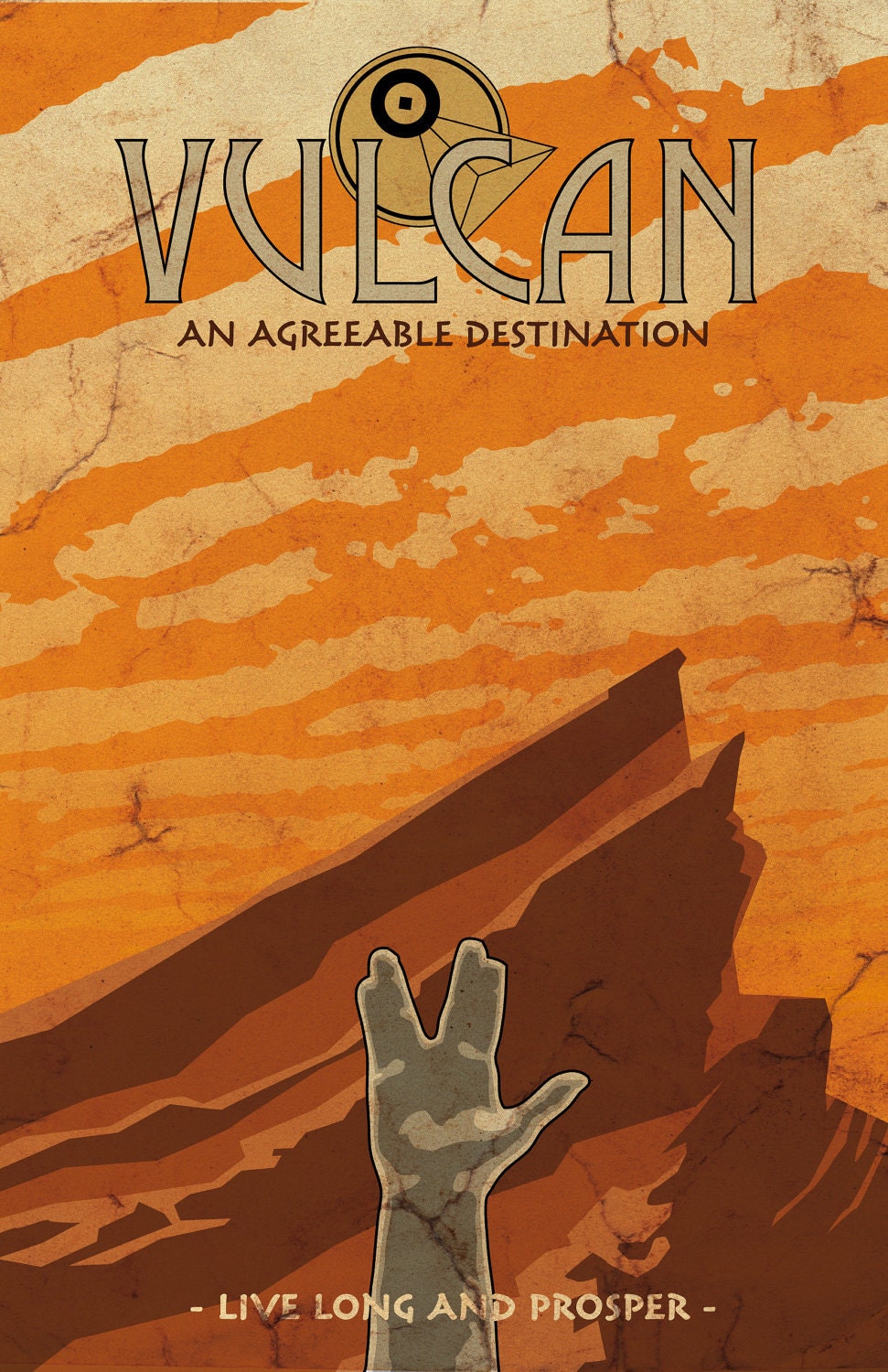 Star Trek Travel Poster: Vulcan - 11"x17" Vintage Inspired Science Fiction Art Print