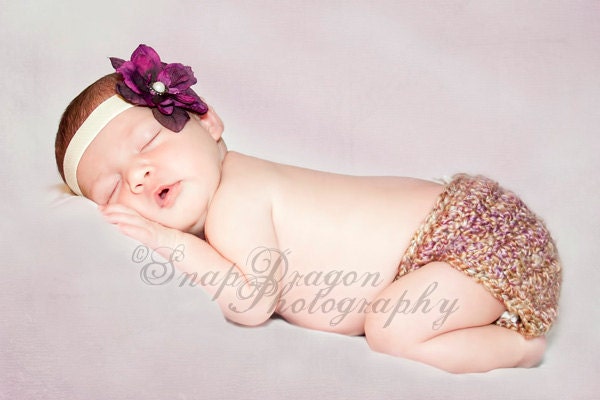 Plum Purple Delphinium Flower Headband