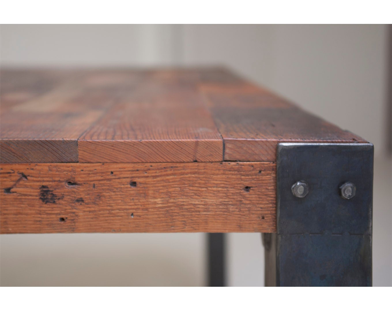 Bold Simplicity, 'Mt Shasta' Reclaimed Wood and Iron Dining Table