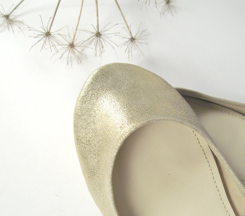 Soft Gold Handmade Ballet Flats