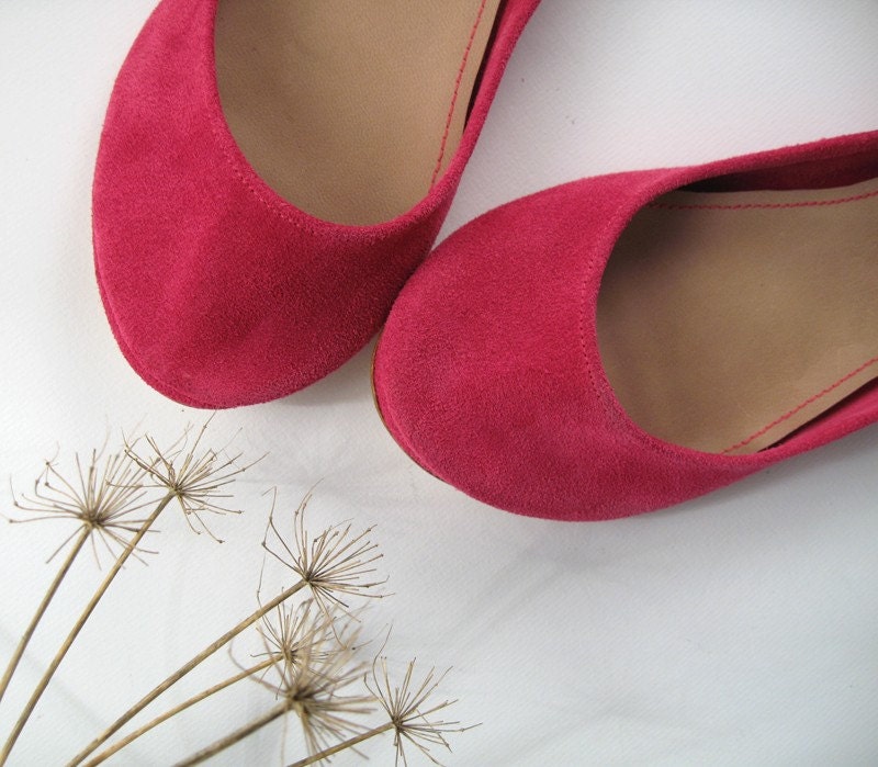 Magenta Soft Leather Handmade Ballet Flats