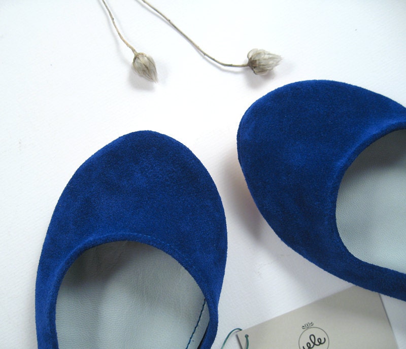 Blu Elettrico Soft Handmade Ballet Flats