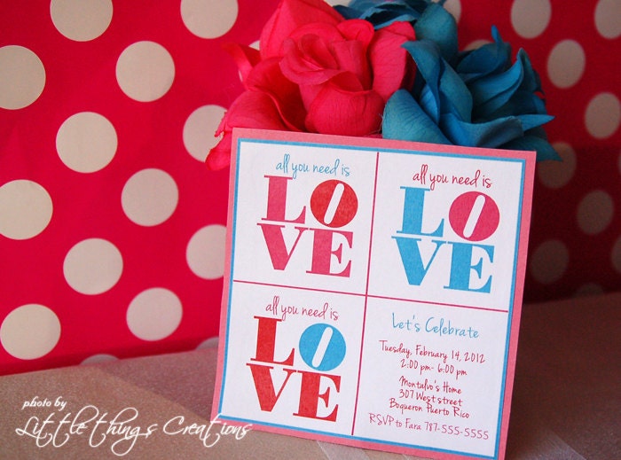 Printable- All you need is LOVE Party Collection- Invitations by Fara Party Design Il_170x135