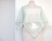 Pale Mint Sheer Wedding Poncho Cape Vintage Sheer Cotton Tagt 123 cc loh ostat socal etsy guild tenx tt cccoe sos steam team madcap lb