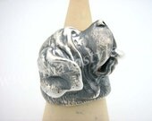 Sterling Silver St. Bernard Dog Ring Newfoundland Newfie Chien