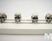 Sterling Silver Skull Tuxedo Studs Buttons