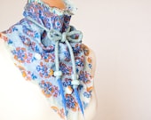 Nuno Felted Triangle Scarf / Shawl / Baktus/ Kerchief Silk Mint Orange Oriental Ethnic Teal Blue Orange OOAK