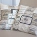 Pillow Cover French Country Vineyard 16 x 16 Oatmeal Beige Neutral Rustic Shabby Chic Vintage style Vine Labels teamcamelot