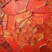 Abstract Painting 34 x 44 Custom Original Heavy Textured Impasto Red Gold Oil by Je Hlobik