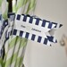 Green and White Straws with Navy Design Flags