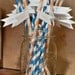 Orange and Blue Nautical Themed Straws