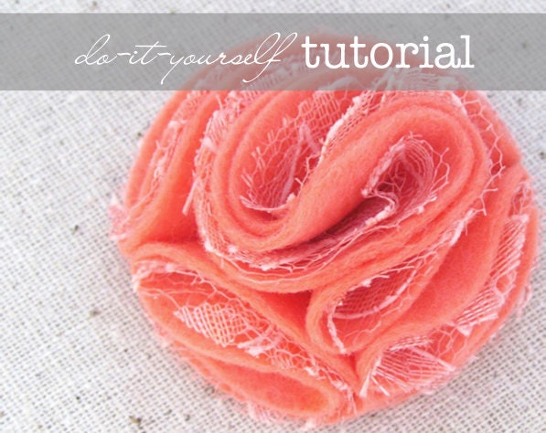 Felt Flower Pattern Tutorial - "Ruffle & Lace" - PDF Instructions emailed to you within 24 hours - do-it-yourself How To Directions