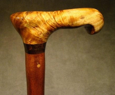 RESERVED:  Fashionable FancyTall Big Cane (Item 101) Figured Koa, Texas Ebony, Sapele
