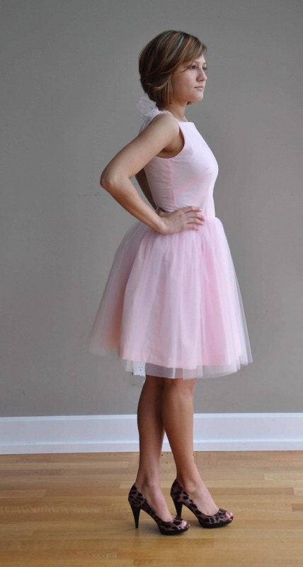 PETIT FOUR Tea Length Wedding Dress,Tulle Skirt, Colors