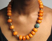 African Amber Light Orange necklace