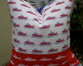 Vintage 1960s Nautical Boat Cruiser Seaside Fabric Cushion Pillow