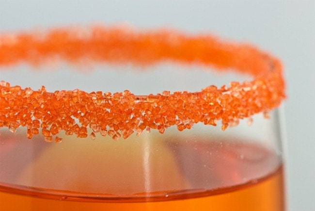 Cocktail sugar rimmers - orange colored sugar - bulk sugar, 100 martinis