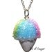Snow Cone Necklace - Kawaii cute Rainbow flavor snocone, snowcone, Hawaiian shave ice food jewelry