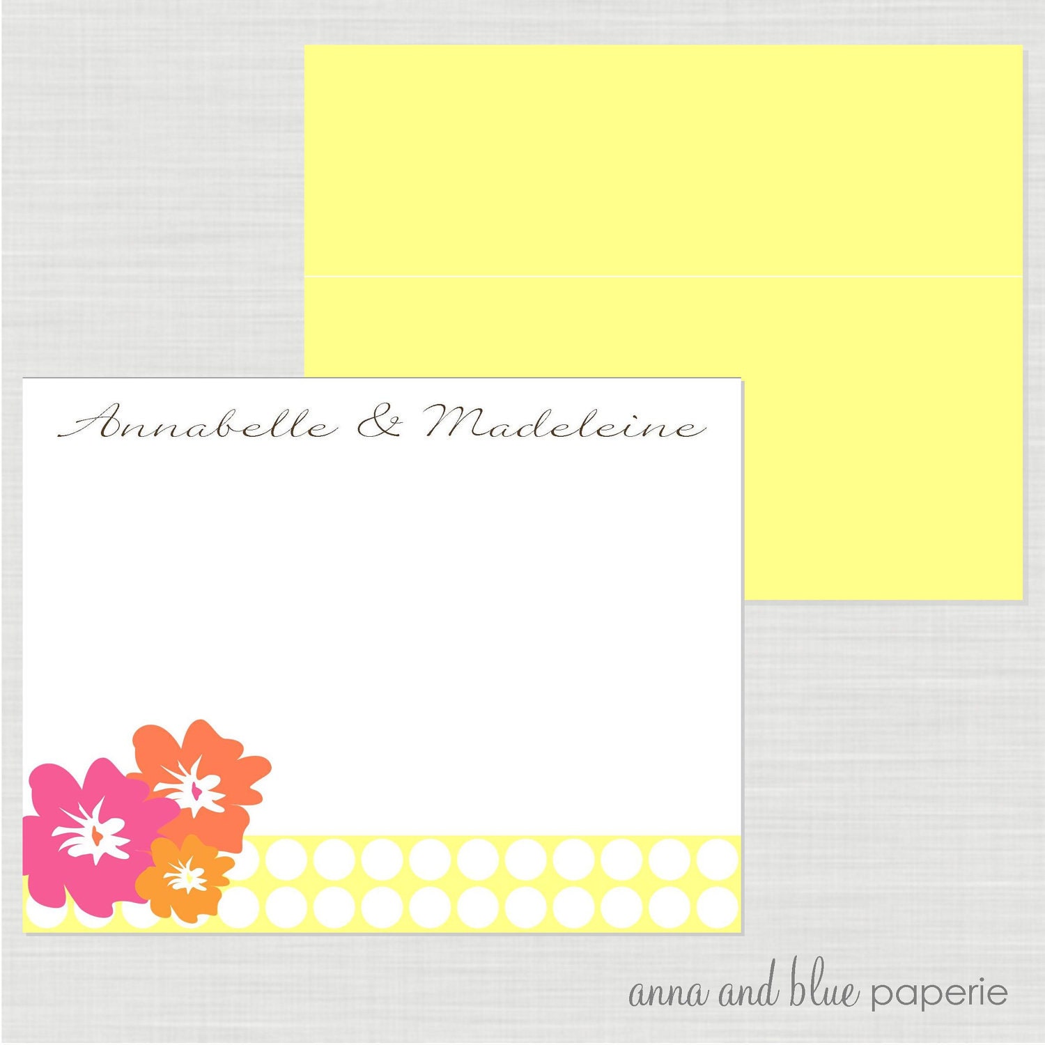 Luau Thank You Note Card Stationery - PRINTABLE diy flower Note Card - by anna and blue paperie Il_170x135