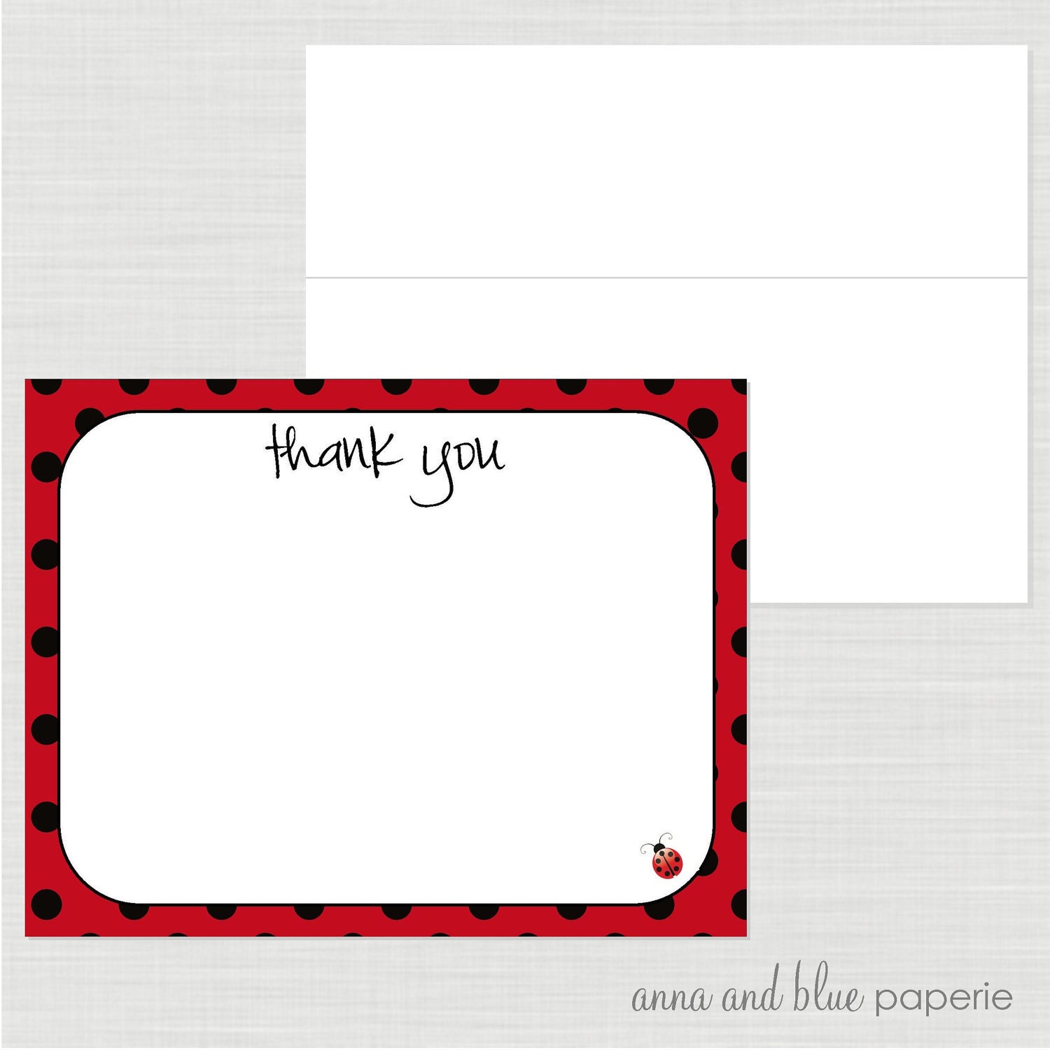 Custom Ladybug Personalized Note Card - diy PRINTABLE stationery by anna and blue paperie Il_170x135