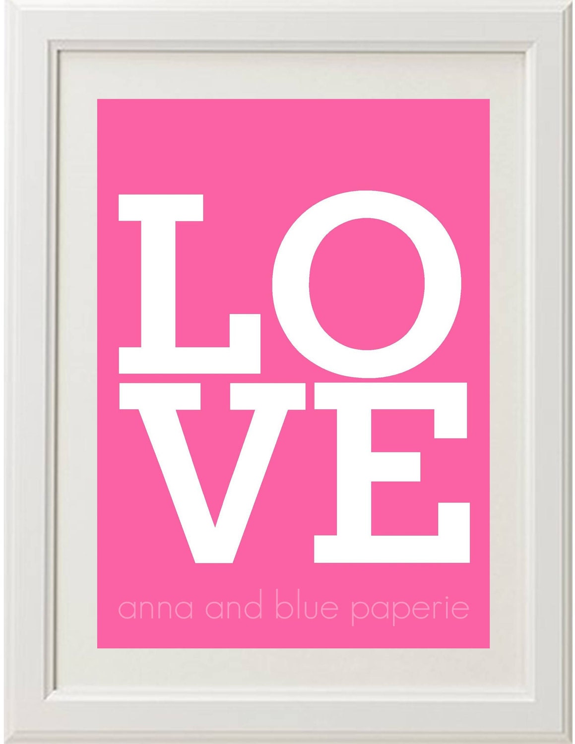 Custom LOVE Art Print - PRINTABLE diy wall decor - choose color by anna and blue paperie Il_570xn