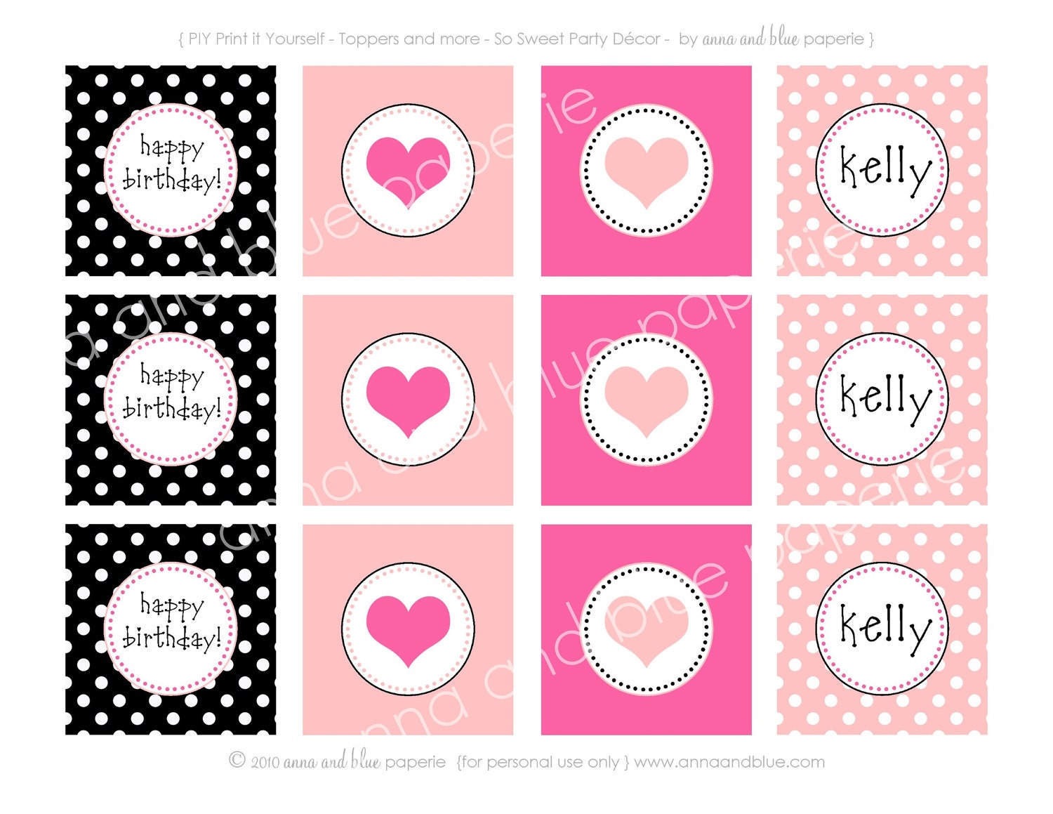 PRINTABLE So Sweet Candy Circle - DIY Candy Sticker by anna and blue paperie