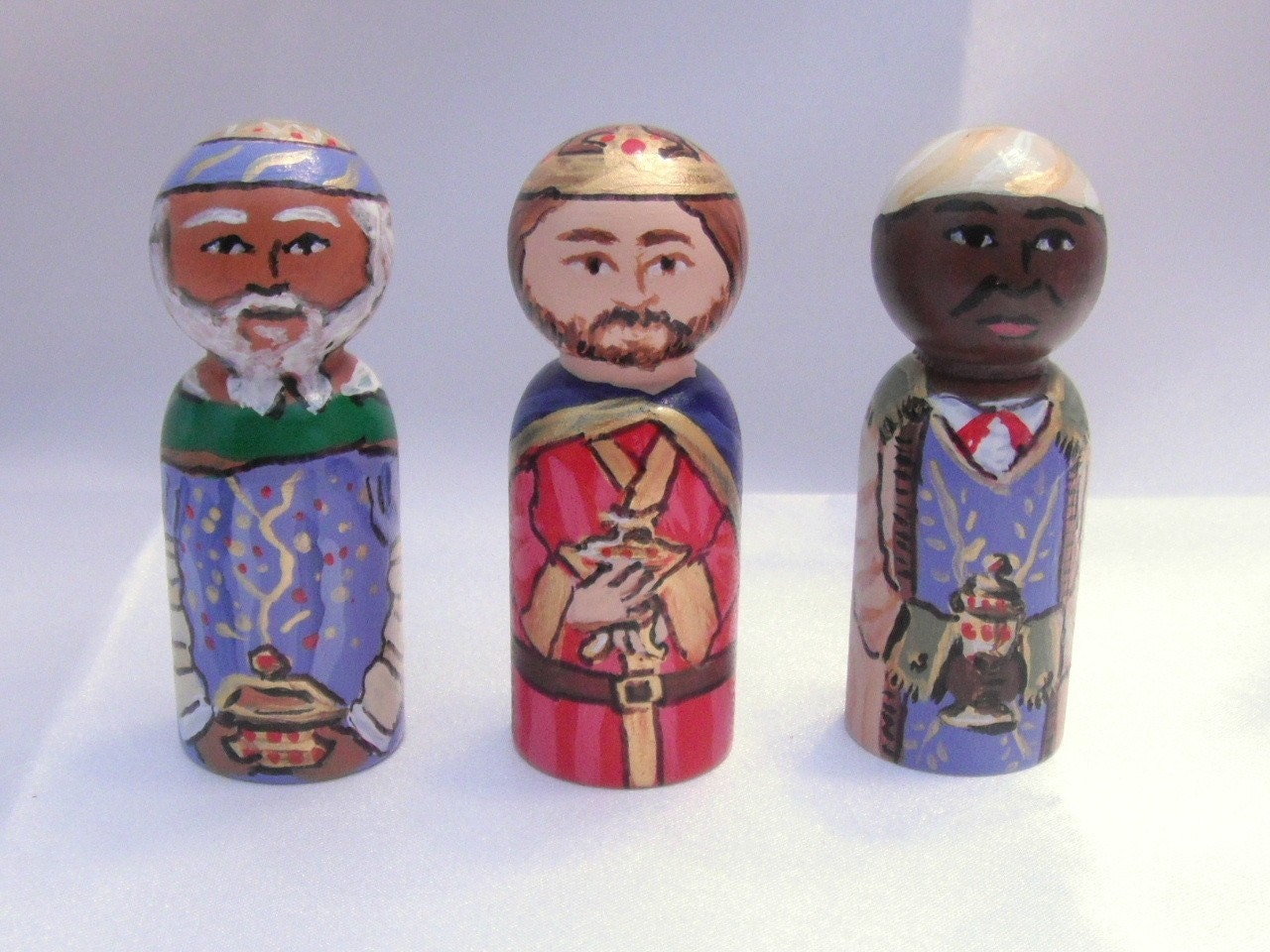 Magi Set for Storybook Nativity, Wooden Dolls - made to order