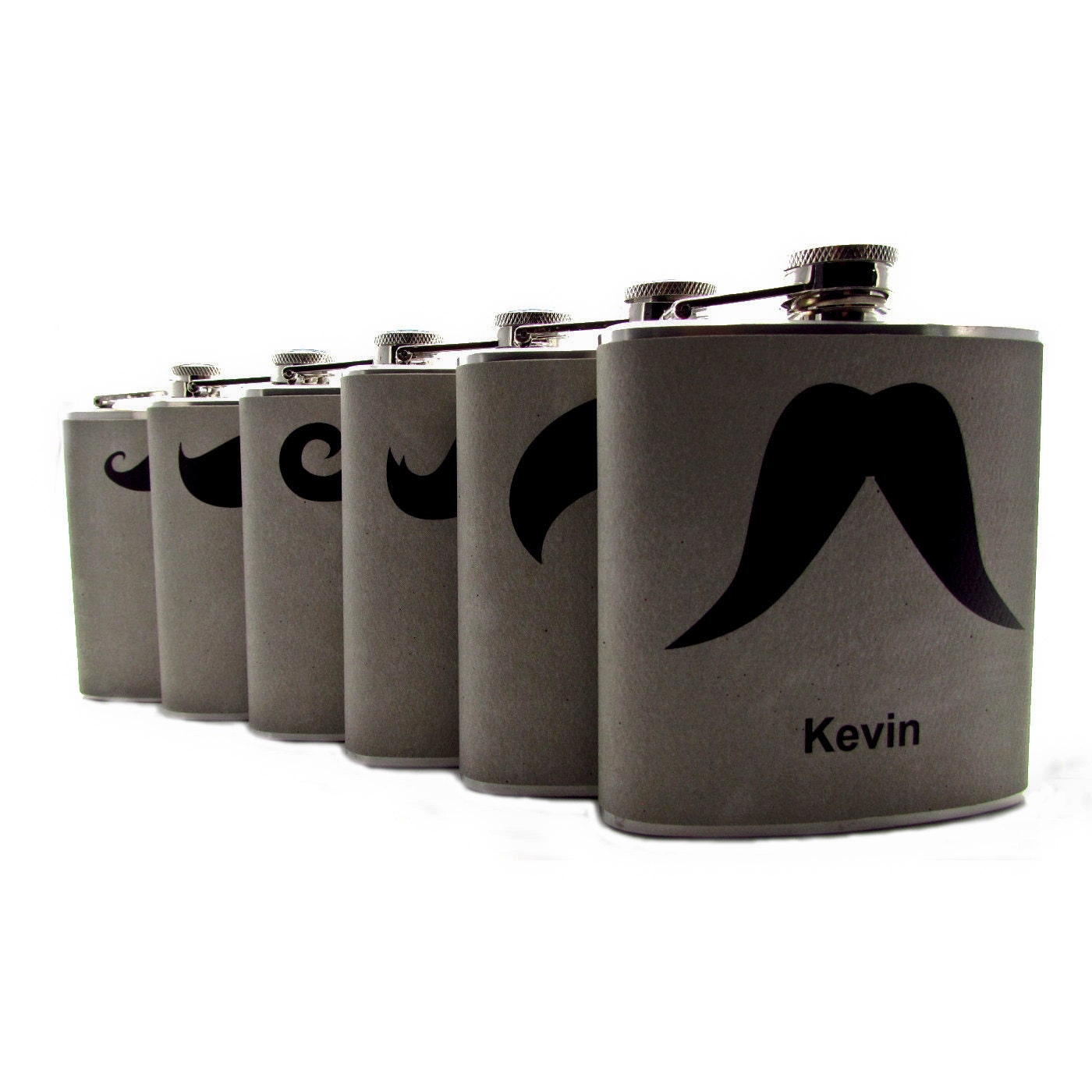 Groomsmen Gift Mustache Flasks Liquor Flasks Custom Flask Wedding Party Groomsman Gifts 6oz or 8oz Mens Flasks
