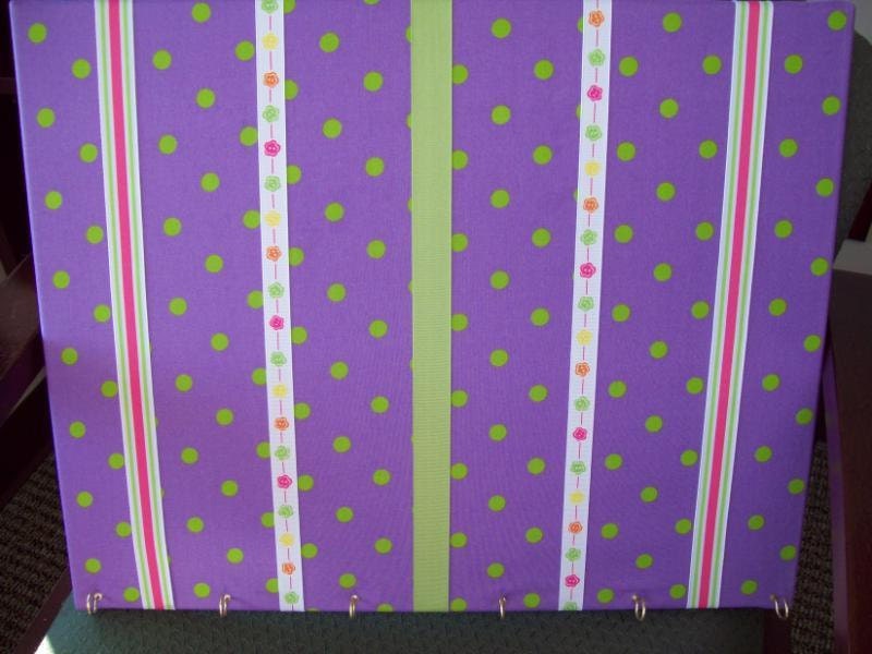 Purple, Pink, Lime Green Girls Hair Bow Holder 16" x20", Hair Clip Holder, Bow Board