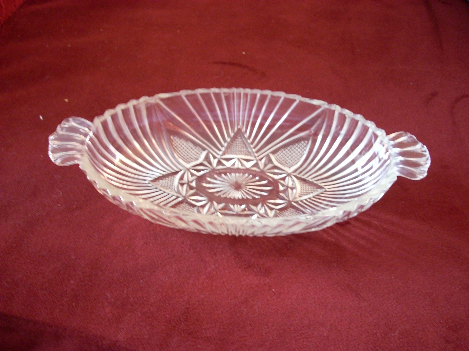 Vintage glass relish or candy dish