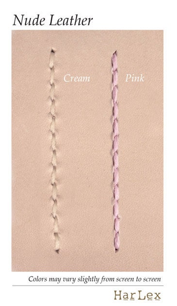 Double Sided Luggage Tag - Nude - Personalized - Leather - Hand Stitched