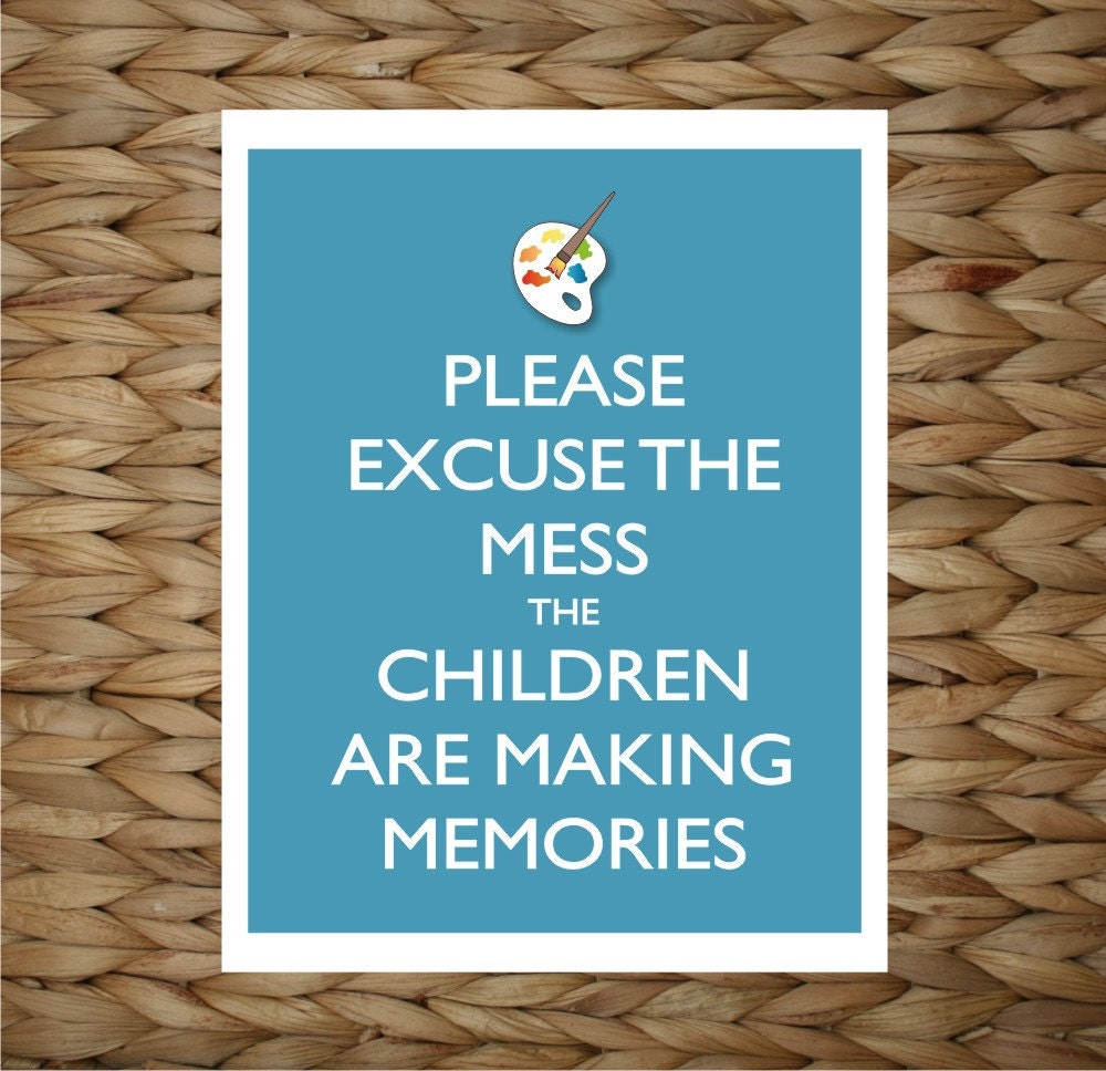 Playroom Wall Art - Paint Mess Memories - 8x10 printed digital wall decor - original design by a drop of golden sun