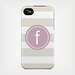 Personalized iPhone or Samsung Case 4 / 4S or 3G - Beach Stripes Gray Lavender - original design by a drop of golden sun