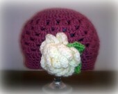 Jack and Jill Beanie - MADE TO ORDER - Choose Colors and Flower - Boy or Girl Styles Available - Toddler to Teen Size