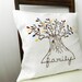 Personalized Family Tree Pillow Cover. Mothers Day Gift. 16 inch. White Linen with Multicolored Leaves