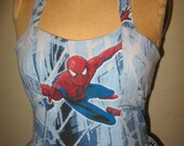 Custom made to order Spiderman Sweetheart Ruffled Mini Dress