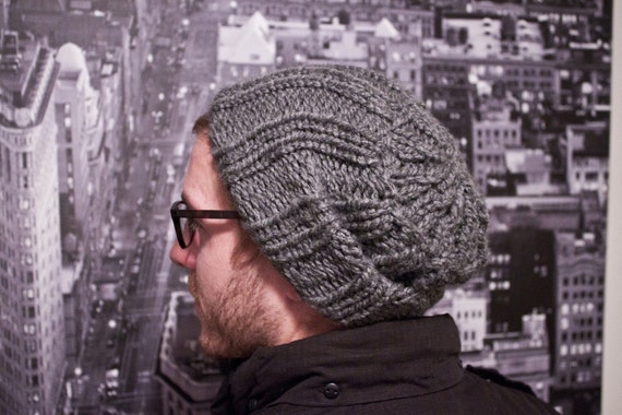 SALE item of the week - - Slouchy Knit Unisex Hat- 'Creeper Slouch'- ONLY Grey, Black or Olive on sale