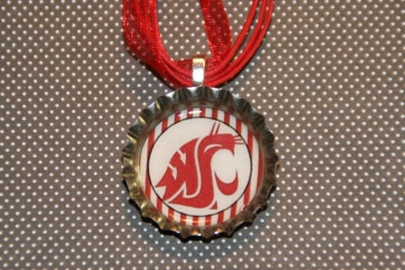 Washinton State Cougars Bottle Cap Necklace
