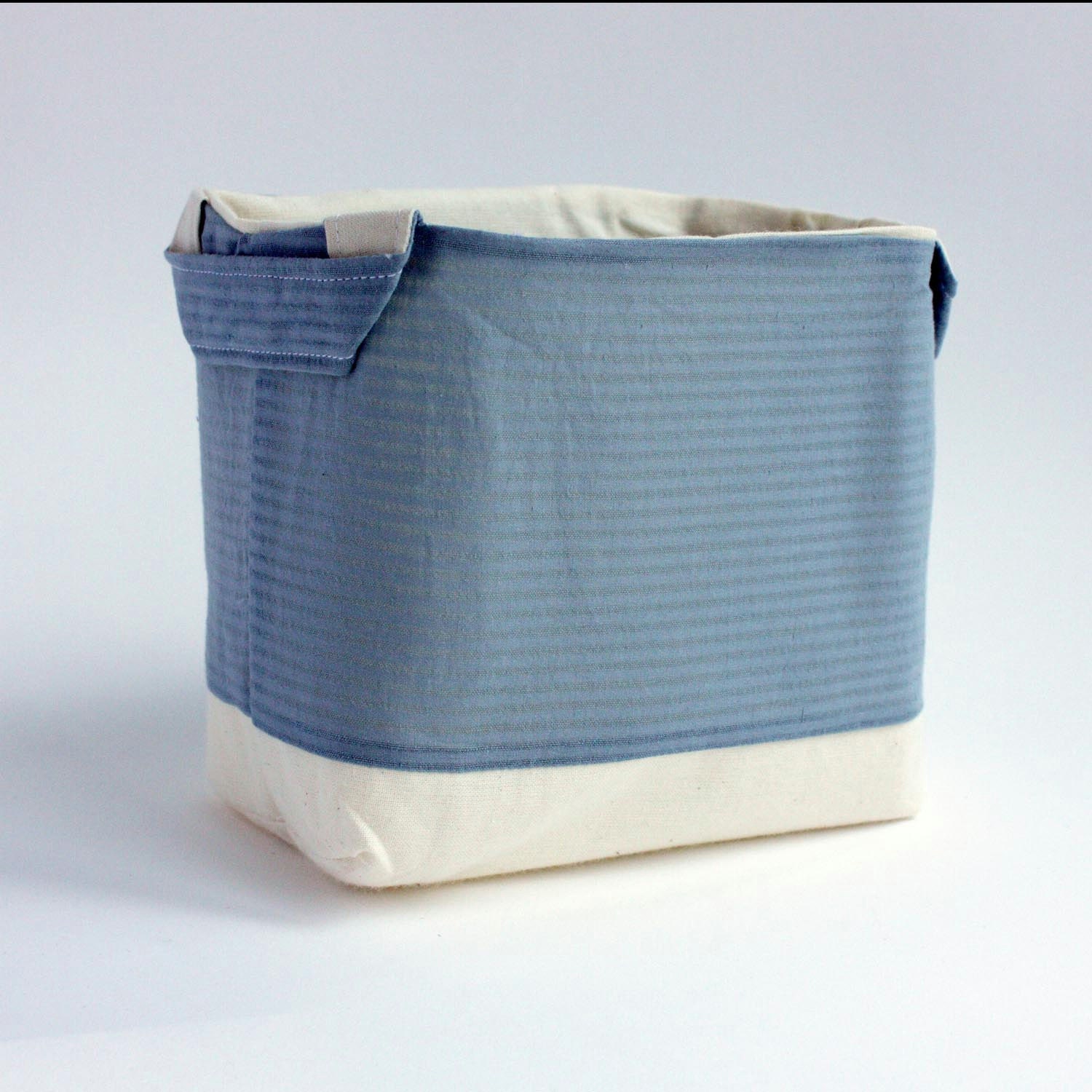 Storage basket - Pale blue stripe